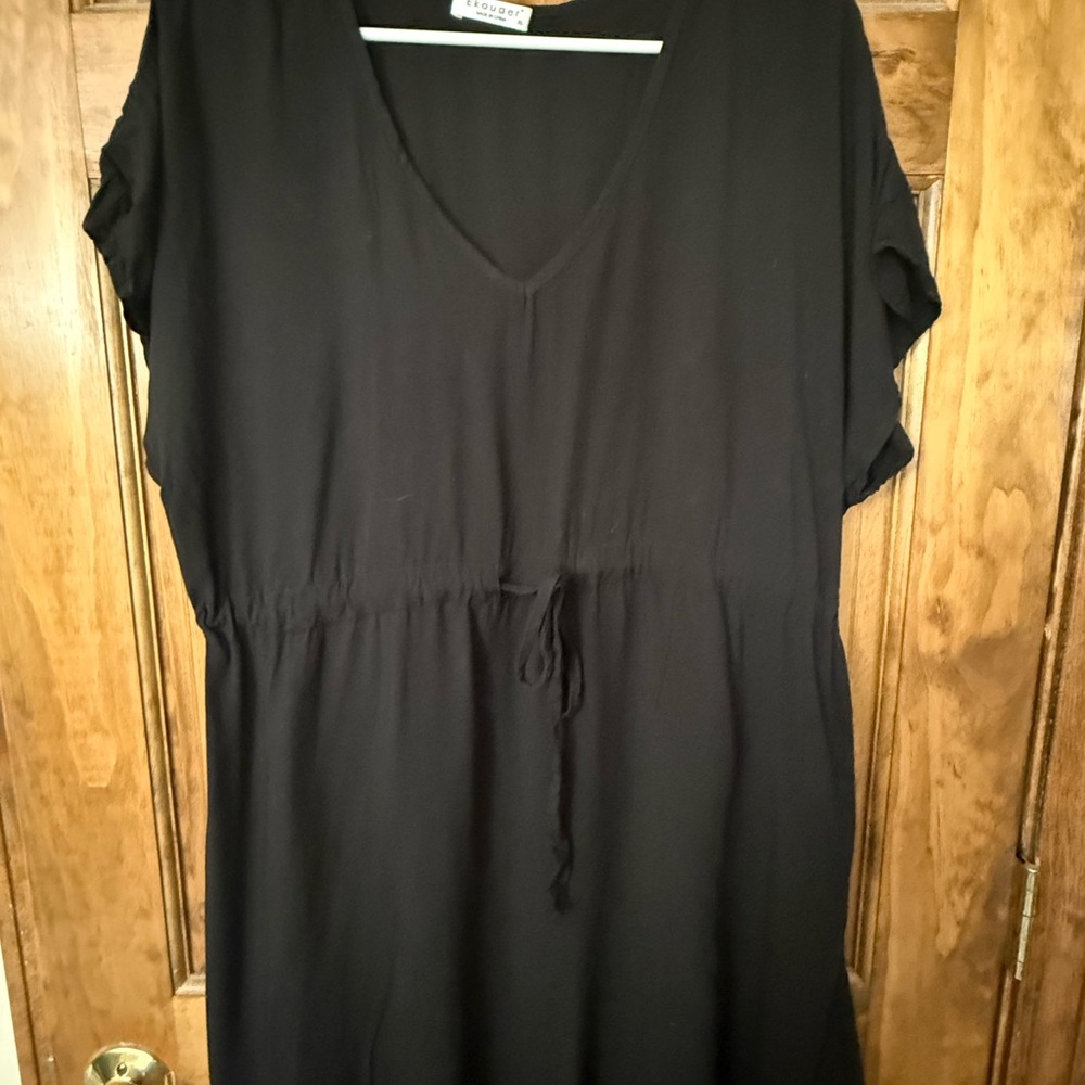 Black V-Neck swim cover up